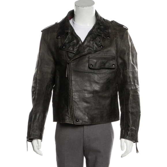 POLO Ralph Lauren Leather Moto Jacket - Picture 1 of 13